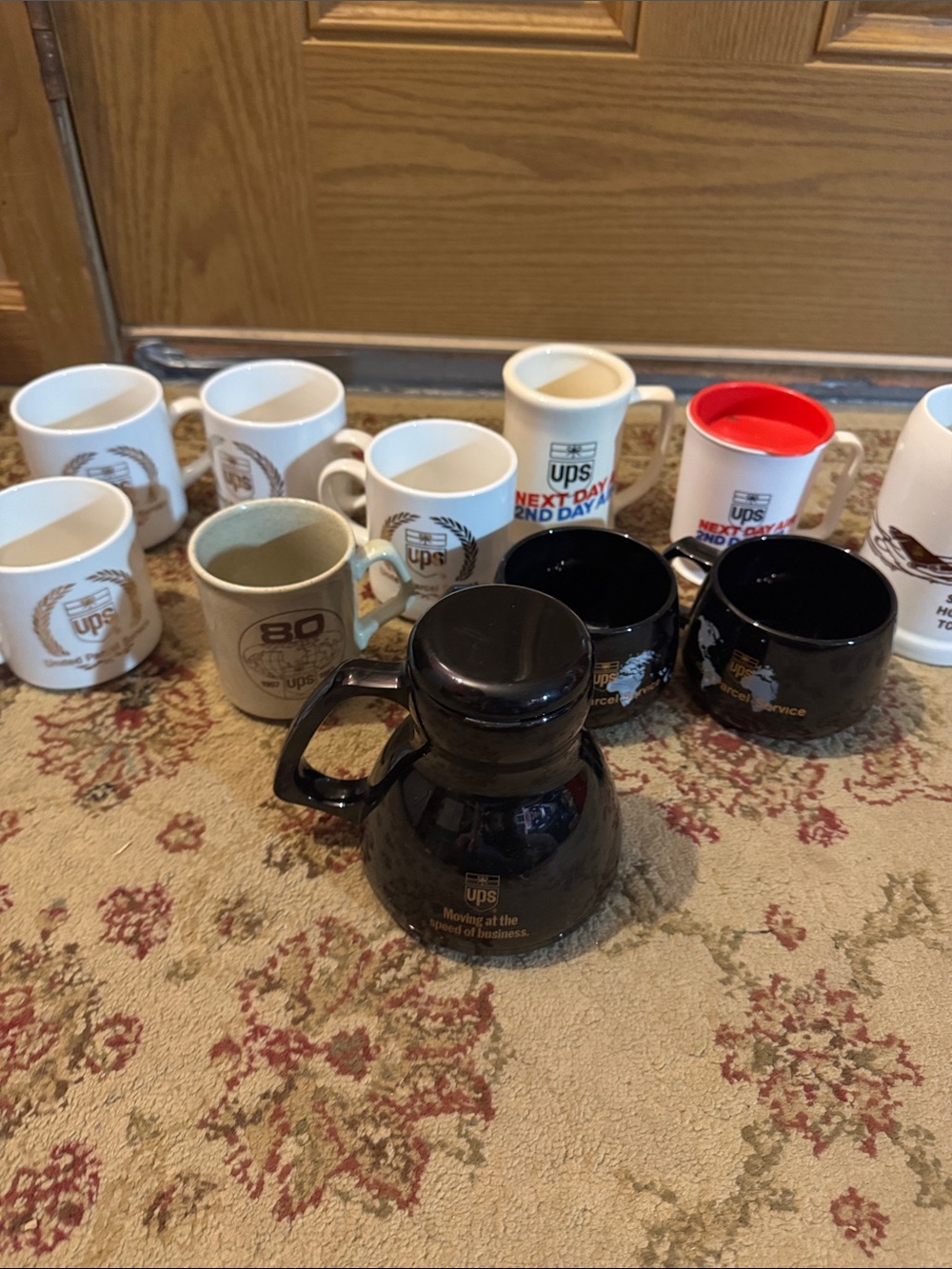 VINTAGE UPS Promotional Coffee Mug Lot - Black & White 11 Total Mugs